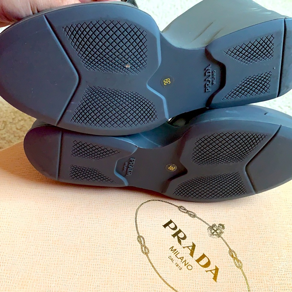 Prada wedge Mary Jane spazzolato leather Sz 39 - Picture 7 of 9